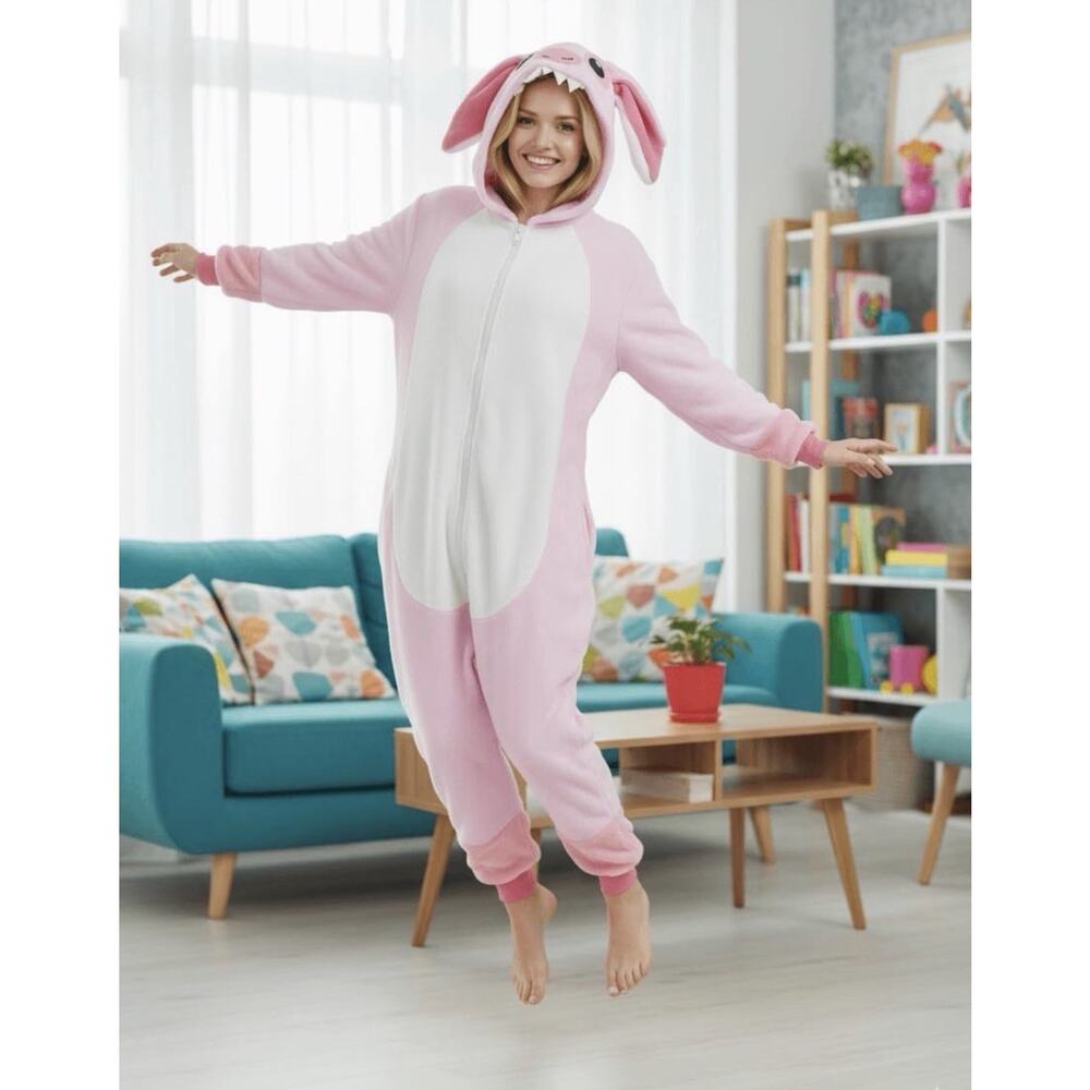 One-Piece Adult's Bunny Pajamas Halloween Cosplay Costume Sleepwear Small